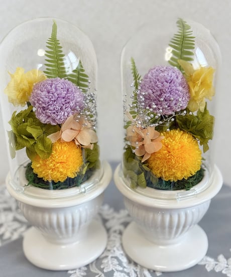 仏花　お供え花　一対セット〈山吹色・藤紫色〉