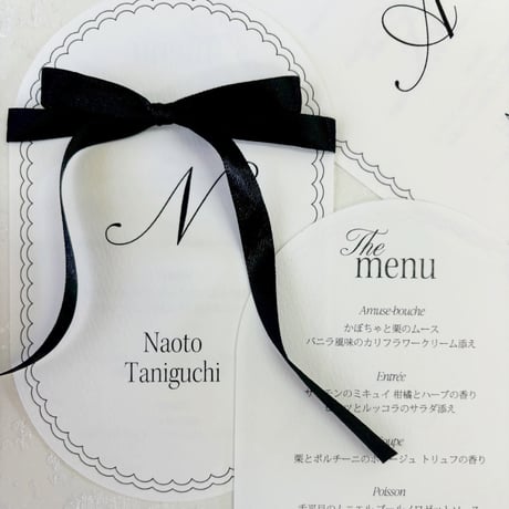 2つ折り席札＆メニュー表（リボンなし）