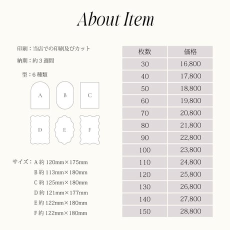 席札＆メニュー表