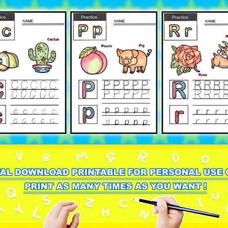 ABC アルファベット練習シート 【26ページ】
