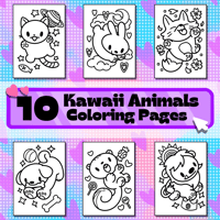 10 Kawaii Animals ぬりえ