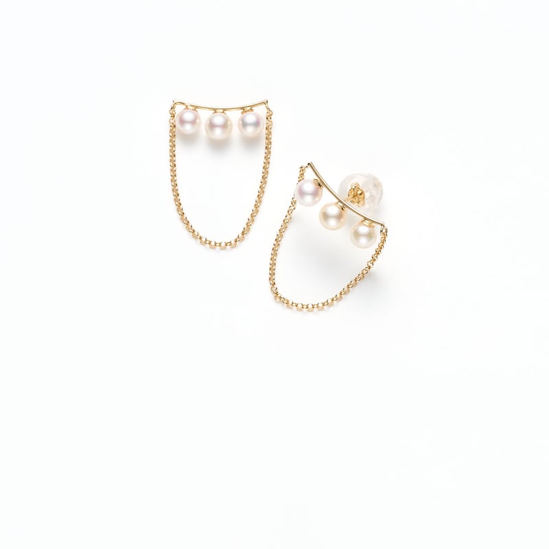 No.62 K18YGアコヤ真珠ピアス 3.5㎜ | Beプラス