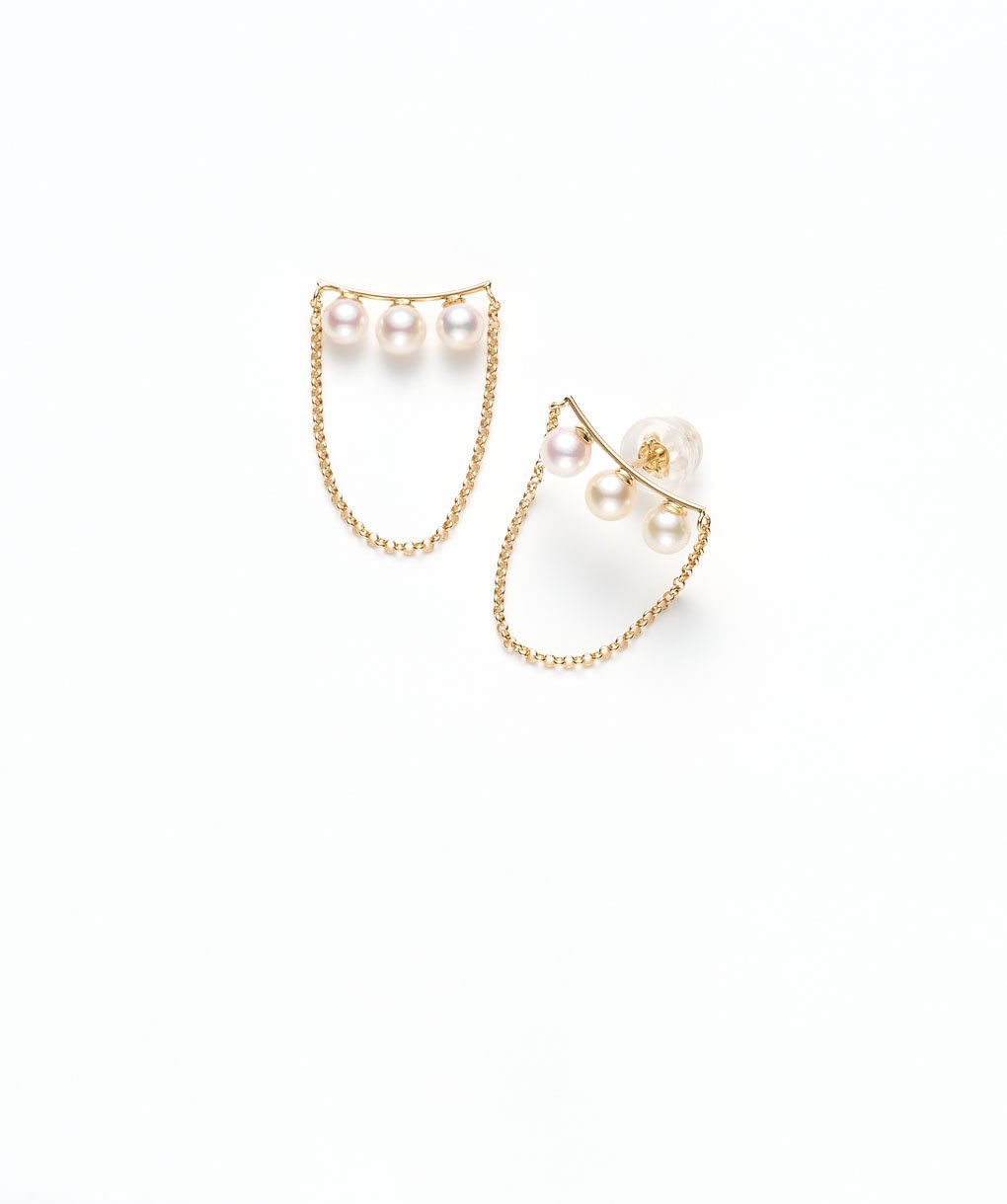 No.62 K18YGアコヤ真珠ピアス 3.5㎜ | Beプラス