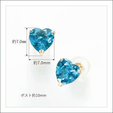 No.38　K18ブルートパーズピアス　ブルートパーズ＝合計2.00ct