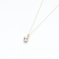 No.78　K18YGアコヤ真珠ペンダント　8.0㎜/Ｄ-0.07CT