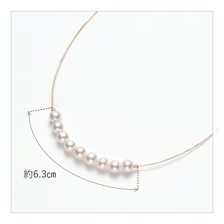No.42　K18YGアコヤ真珠ネックレス　6.5㎜
