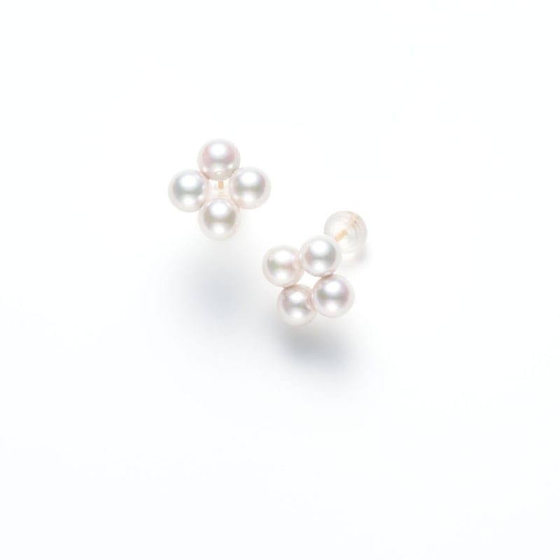 No.64 K18YGアコヤ真珠ピアス 4.5㎜ | Beプラス