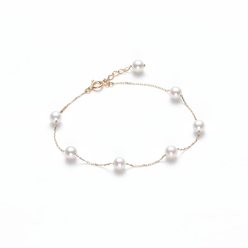 【値下げ中】真珠ブレスレット アコヤ真珠　K18 新品 No.79 K18YGアコヤ真珠ブレスレット 5.0㎜ | Beプラス