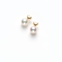 No.85　K18YGアコヤ真珠ピアス　6.5㎜