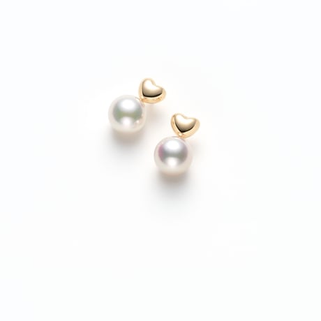 No.85　K18YGアコヤ真珠ピアス　6.5㎜