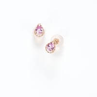 No.69　K18PGピンクサファイアピアス　計：0.26CT（0.13×2）