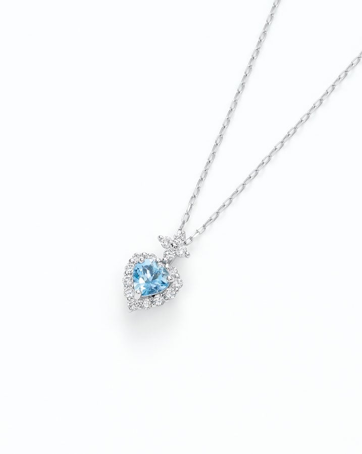 No.80 PTアクアマリンペンダント 0.20ct/D-0.12ct | Beプラス