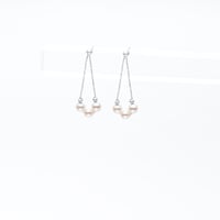 No.140　Ptアコヤ真珠2Wayピアス