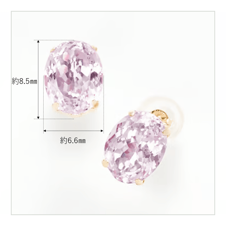 No.1　K18クンツァイトピアス　クンツァイト＝合計2.00ct