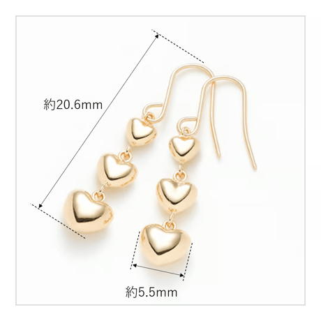 No.22　K18 ハートピアス