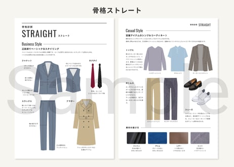 メンズ向け骨格診断アドバイスシート【Canvaテンプレート】全8ページ