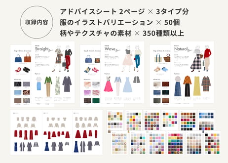 骨格診断アドバイスシート＋素材セット【Canvaテンプレート】全21ページ