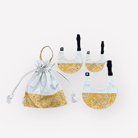 【ペイズリー YELLOW】dog bib（M)