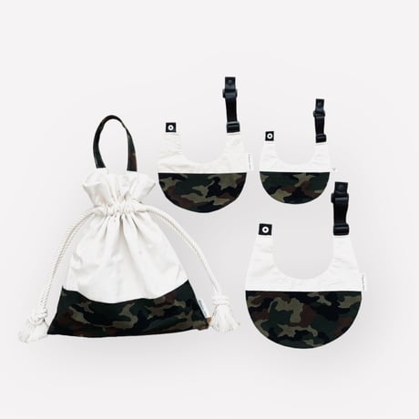 【迷彩カモフラ GREEN】dog bib（M)