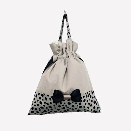 【ダルメシアン×リボン】owner’s bag（BEIGE）