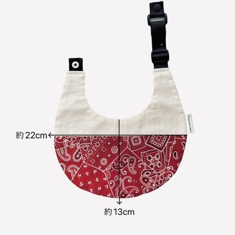 【ダルメシアン×リボン BEIGE】dog bib（L)