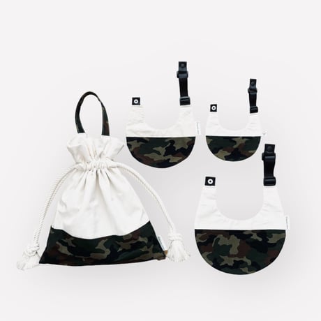 【迷彩 カモフラ GREEN】dog bib（S)