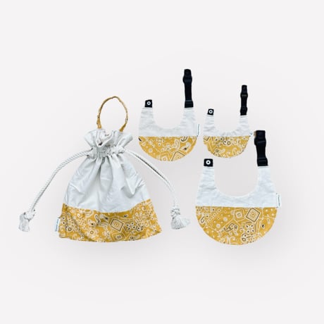 【ペイズリー YELLOW】dog bib（L)