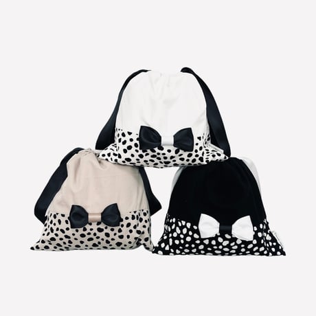 【ダルメシアン×リボン】owner's bag（BLACK）