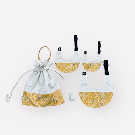 【ペイズリー YELLOW】dog bib（S)