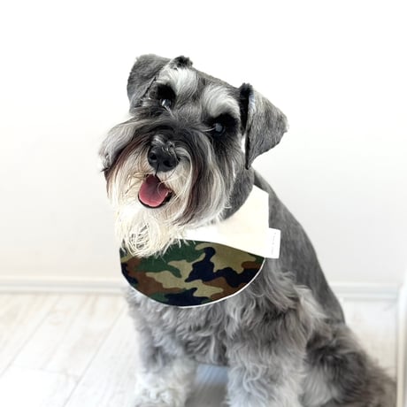 【迷彩カモフラ GREEN】dog bib（L)