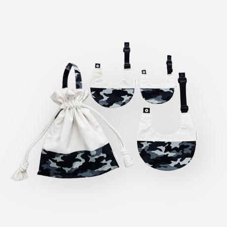 【迷彩カモフラ GRAY】dog bib（L)