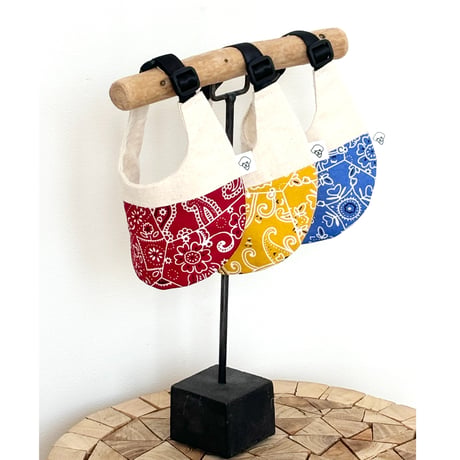 【ペイズリー BLUE】dog bib（M)