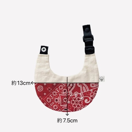 【ダルメシアン×リボン WHITE】dog bib（S)