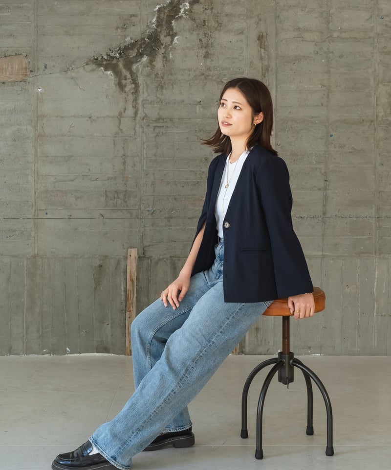 ノーカラー2wayジャケット【ネイビー】 | Kichi