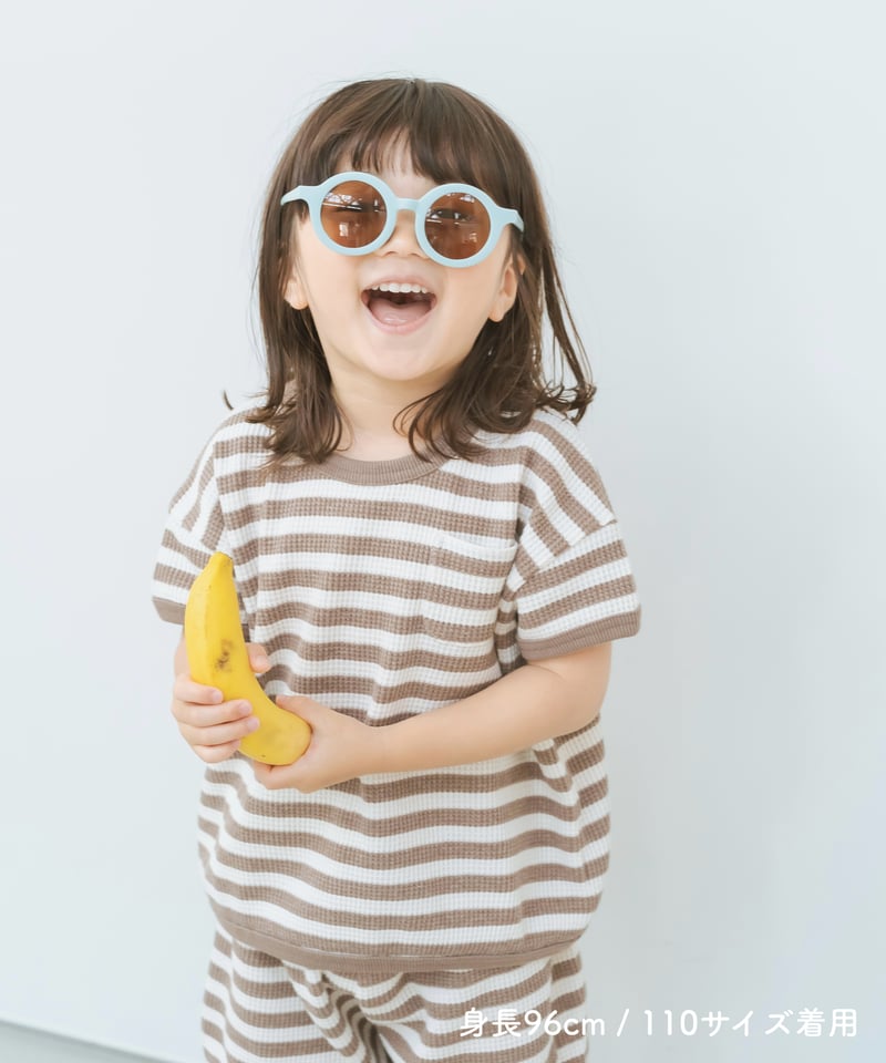 AOC3679＊バイカラーワッフル生地セットアップivM Kids ワッフルセットアップ | Kichi
