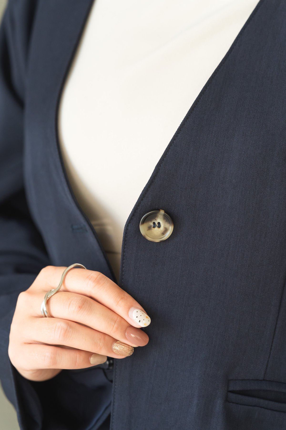 ノーカラー2wayジャケット【ネイビー】 | Kichi