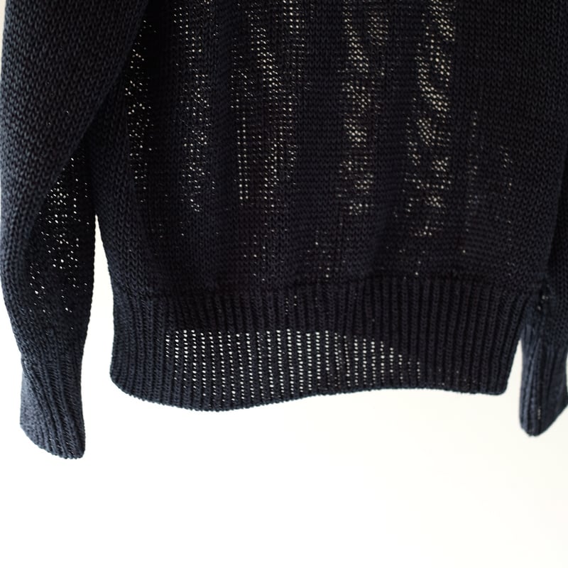 MEIAS / LINEN LOW GAUGE PULL OVER (NAVY) | OVAL