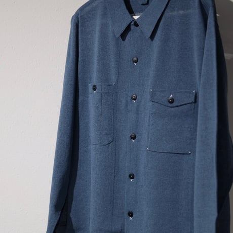 MEIAS / LINEN CHAMBRAY KNIT SHIRT (INDIGO)