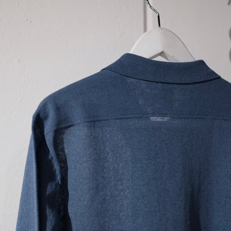 MEIAS / LINEN CHAMBRAY KNIT SHIRT (INDIGO)