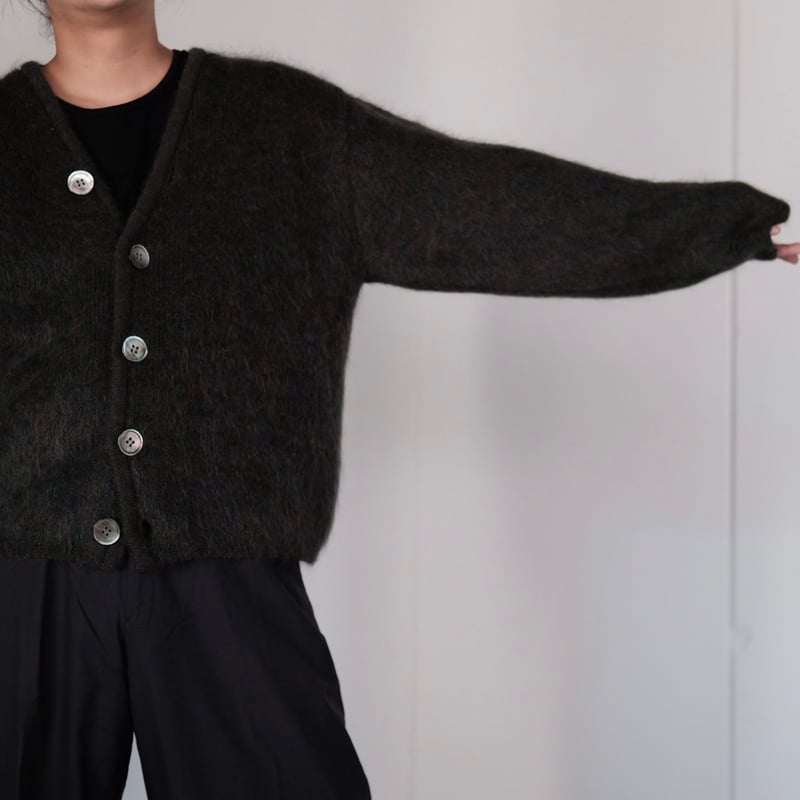 KOOKY ZOO / JUVENILE MOHAIR CARDIGAN(MIX GREEN)