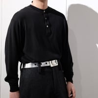 MEIAS / SILK HENLRY NECK PULL OVER (BLACK)