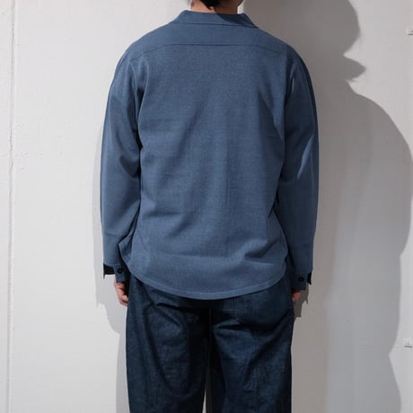 MEIAS / LINEN CHAMBRAY KNIT SHIRT (INDIGO)