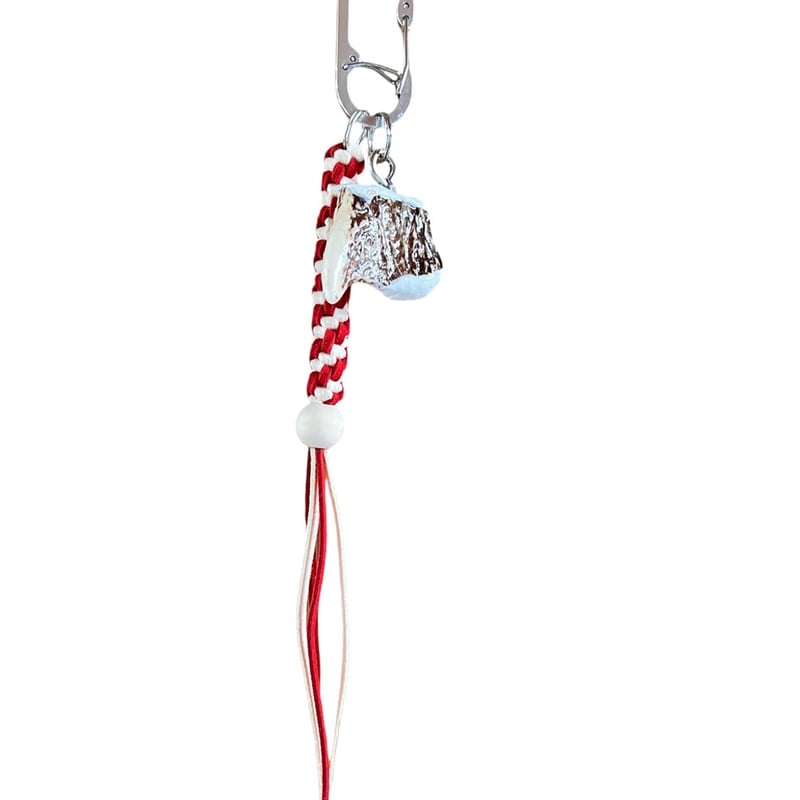 鹿の角 キーホルダー12（レッド×クリーム） | cycle