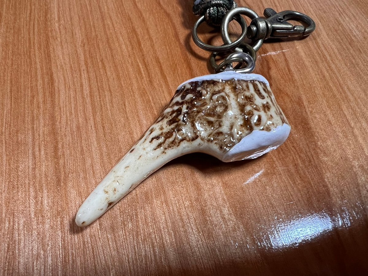 鹿の角と熊の牙キーホルダー 鹿の角 キーホルダー24（アーミー） | cycle