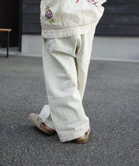 color wide denim / ivory