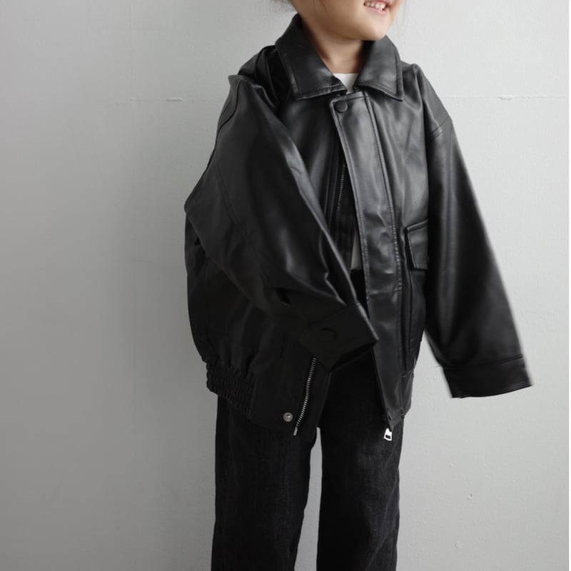 faux leather jacket | lilf baby&kids
