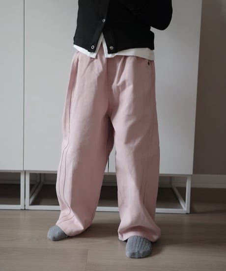 color wide denim / pink