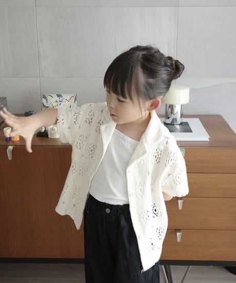 即納　crochet shirt