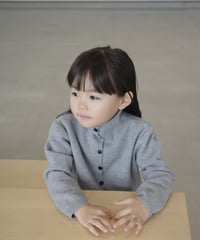 即納　Stand Collar Button Knit / gray