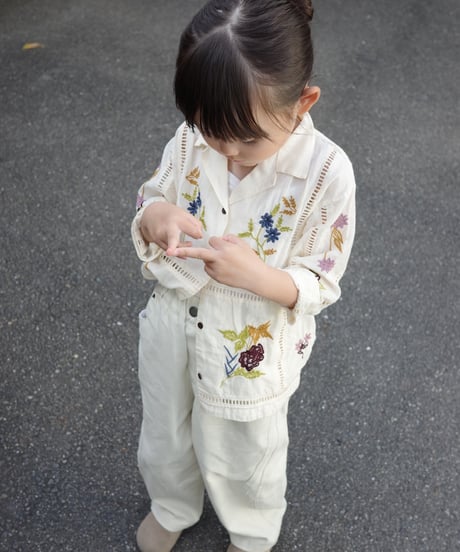 color wide denim / ivory